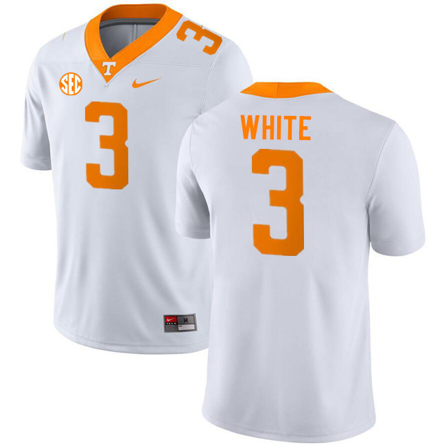 Men #3 Squirrel White Tennessee Volunteers College Football Jerseys Stitched-White